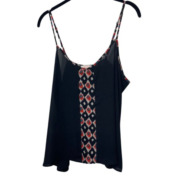 LE SAMPLE | Womens Spaghetti Strap Black Sheer Tank Top | Size L - Picture 3 of 11